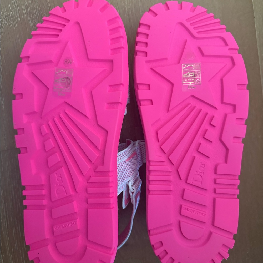 Christian Dior Pink Mesh Strap Sandals - Picture 6 of 7